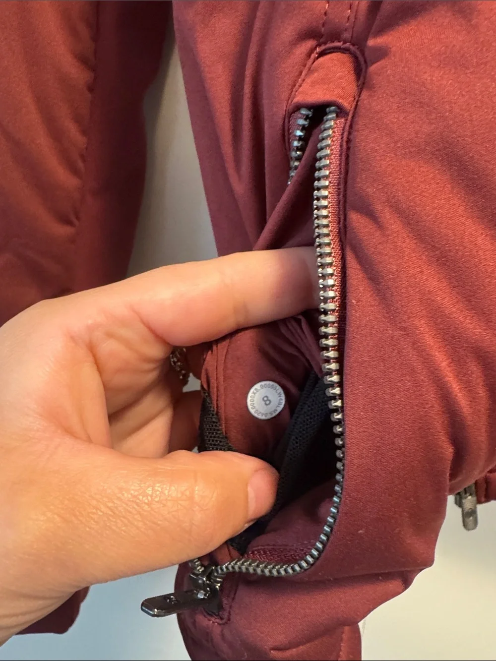 lululemon athletica Wine Red Quilted Bomber Jacket